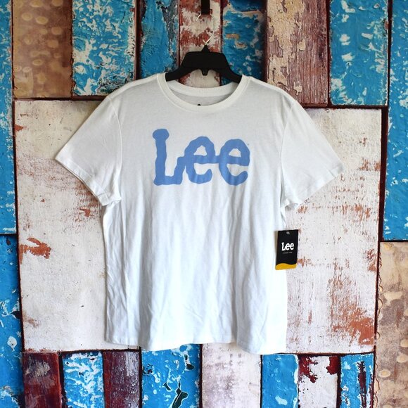 Women's Lee Missy T-Shirt Crew Neck Light Weight Logo Tee XLARGE White NEW - Picture 1 of 9